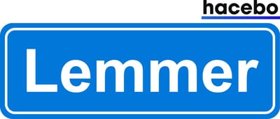 Hacebo - Plaatsnaam Sticker - 29x10 CM - Lemmer sticker - Verkeersborden sticker - grappige cadeaus - Lemmer