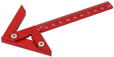 Dailygoods- Hoeklijnmeter Aluminium - 105 mm - 45°/90° Graden - Meetgereedschap Houtbewerking - Draagbaar - Lichtgewicht Ontwerp - Meetlat