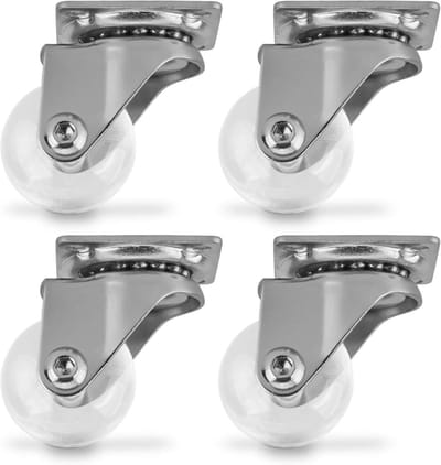 Zwenkwielen Set - Meubelwielen - Meubels Verplaatsen - Vloervriendelijk Polyurethaan - 35mm Diameter - Transparant