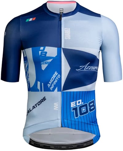 Suarez Giro D´italia 2025 Korte Mouw Wielertrui Blauw S Man