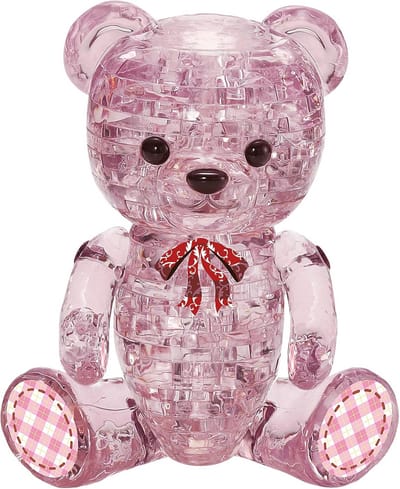 3D Crystal Beer Lily Puzzel voor Volwassenen en Kinderen - 48 Delen, Roze, Voor 14 Jaar en Ouder