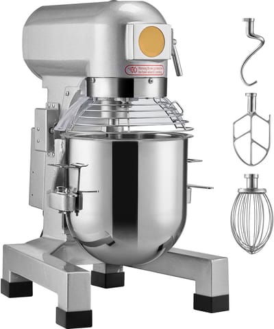 Professionele Keukenmixer, 28,5 L Staande Mixer met 3 Instelbare Snelheden, 1100 W Deegmixer, Roestvrijstalen Kom en 3 Accessoires, Ideaal voor Restaurants, Bakkerijen, Patisserieën en Cafés