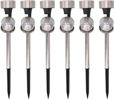 Kynast Solar Tuinspot Set - 6 Stuks, Metaal/Kunststof, 34cm - Duurzame Zonne-energie Prikspots voor Pad & Oprit, Eenvoudige Installatie