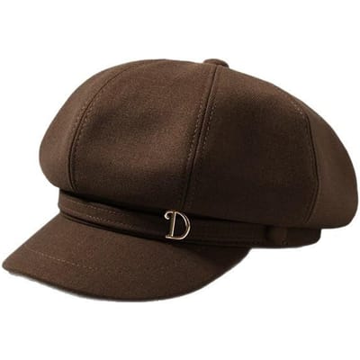 Herfst- en Winterhoeden voor Dames Britse Stijl Retro Achthoekige Hoeden Mode Veelzijdige Eendenbek Baret Japanse Schildershoed One Size black