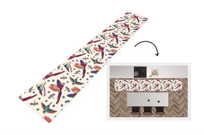 Keukenloper 300x50 cm - Keukenmat vinyl Patronen - Vintage - Vogels - Keukenmatten loper - Keuken vloerkleed tapijt