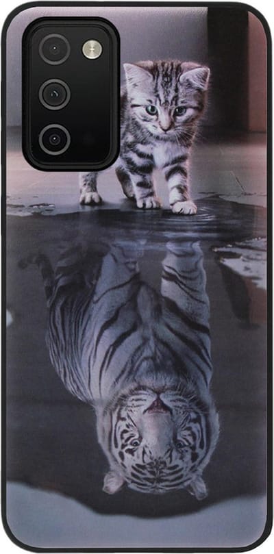 ADEL Siliconen Back Cover Softcase Hoesje Geschikt voor Samsung Galaxy A03s - Poezen Schaduw Tijger