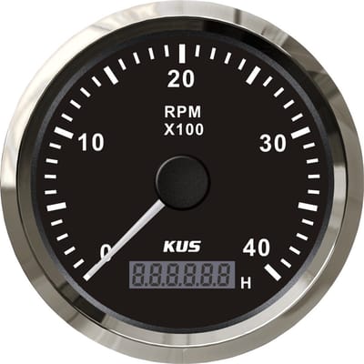Toerenteller - Motortoerenmeter - Motorprestaties Meten - Waterdicht IP67 - 85 mm - Zwart