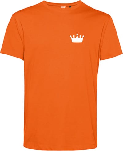 T-shirt Kroontje | oranje koningsdag kleding | oranje t-shirt | Oranje | maat XS