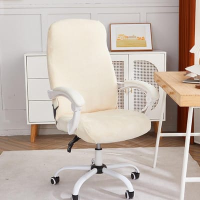 1 Pièce Housse de Chaise de Bureau en Velours Élastique Anti-poussière Housse de Siège de Chaise d'Ordinateur Antidérapante Housse de Fauteuil Gaming pour Salle d'Étude M Chair Cover