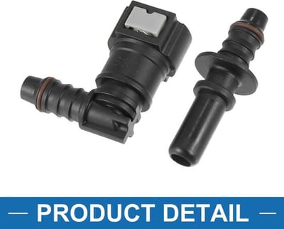 Brandstofleidingsslang 90 graden - Brandstofslang 9,89 mm - Nylon - Set van 2 stuks - Duurzaam - Eenvoudige installatie