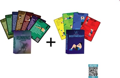 WEBU 51 Bodyweight + 51 Running Trainingskaarten | Incl. Trainingsvideo’s - Hardlopen - Fit blijven - Fitness - Crossfit - Krachttraining - Kettlebell - Yoga - Thuis Sporten