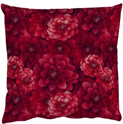Sierkussens - Kussentjes Woonkamer - 50x50 cm - Dahlias - Bloemen - Rood