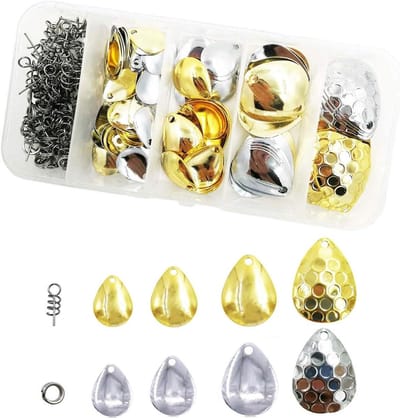 Spinner Onderdelen - Kunstaas Accessoires - Zelf Vissen Maken - Verschillende Maten - 200 Delen - Goud