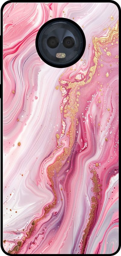 Smartphonica Telefoonhoesje Geschikt voor Motorola Moto G6 met marmer opdruk - TPU backcover case marble design - Roze geschikt voor Motorola Moto G6