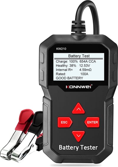 Konnwei KW210 Batterij tester 12V - Accu Diagnose - Auto/Motor/Boot - Nederlands