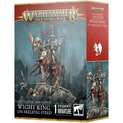 Beeldje Games Workshop Warhammer AoS - Soulblight Gravelords Roi Revenant sur Coursier Squelette