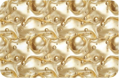 Badmat 60x40 cm - Antislip - Vloeibaar - Druppels - Goud - Badmatten voor badkamer - Badkamermat - Douchemat - Badkamer mat