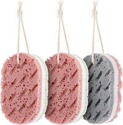 Bad- en Douche-Accessoires Set - Bad Spons voor Vrouwen - Zachte Body Scrubber - Grote Maat - Loofah Bad Spons - Badkamer Diepe Reiniging - Zachte Badspons - 3 Stuks - Accessoires voor Body Wash - 3 Kleuren - Geschikt voor Baden
