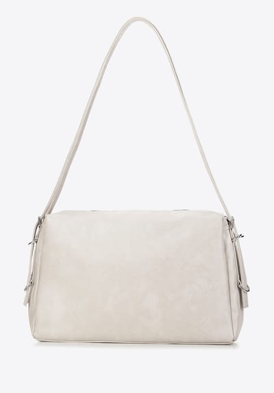 Wittchen Dames shopper met decoratieve banden, gebroken wit, eco-leer