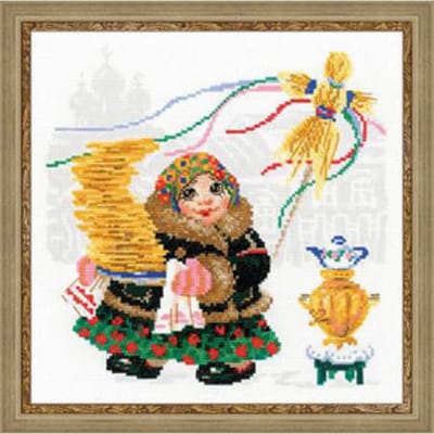 Borduurpakket Pancake Seller 1518 - RIOLIS zweigart 25x25cm
