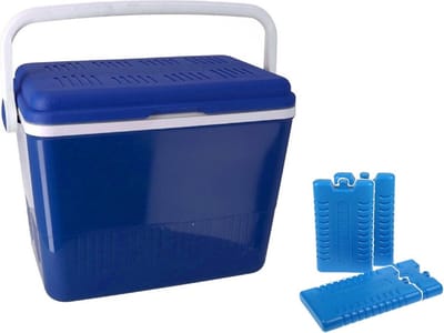 Koelbox 2-in-1 donkerblauw 42 liter 35 x 55 x 39 cm incl. 4 koelelementen