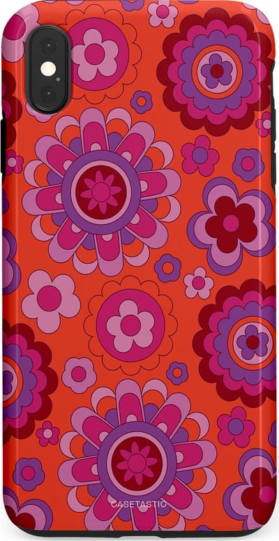 Casetastic Hoesje Geschikt voor Apple iPhone Xs Max - Stijlvolle Beschermende Duo-layer Case - Retro warmte