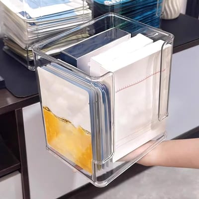 Make-up Organizer - Cosmetica Opberger - Bureau Organisatie - Verdeelde Binnenruimte - 15x18x15 cm - Transparant
