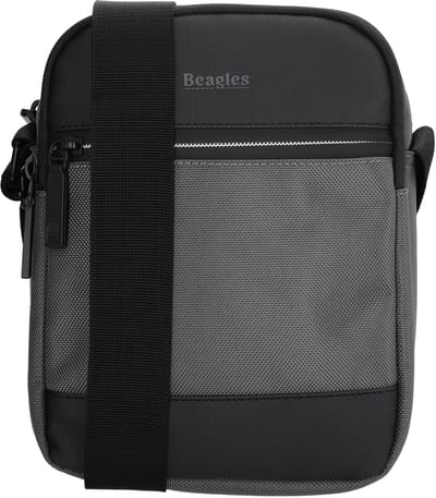 Beagles Leon Schoudertas - Dames Heren - Voorvakken - Achtervak - Antidiefstal Haakje - Compacte Tas - Reizen - Crossbody - Grijs