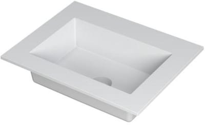 INK Kraft Wastafel Enkele Bak Zonder Kraangat - 600x450x10 mm - Mat Wit