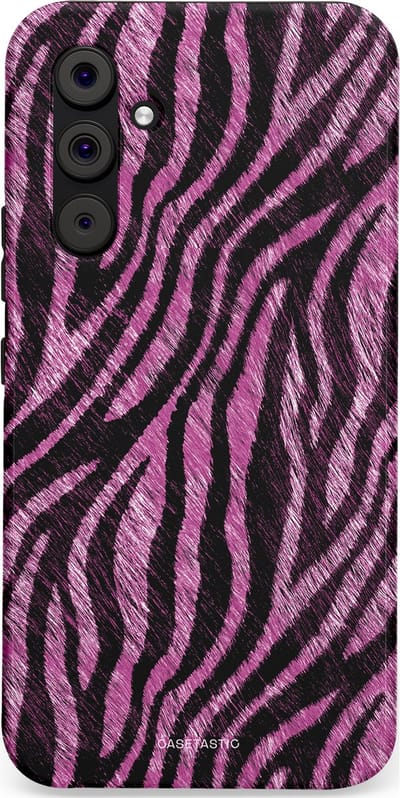 Casetastic hoesje geschikt voor Samsung Galaxy A54 (2023) 5G - Dubbellaagse bescherming - Roze Paarse Zebraprint - Fashion Case - Zwart Lila
