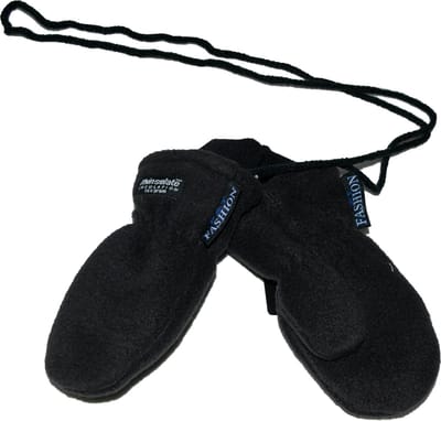 P&T Wanten Kinderen met Touwtje - Fleece - Thinsulate Voering - Zwart - 3j
