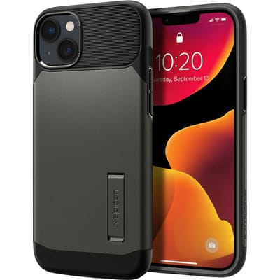 Spigen Slim Armor Apple iPhone 14 Plus Hoesje Geschikt voor Draadloos Opladen met Magnetische Ring Gunmetal