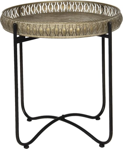 Clayre & Eef Bijzettafel Ø 49x52 cm Koperkleurig IJzer