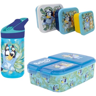 Bluey lunchset; lunchbox, snackbox en drinkfles
