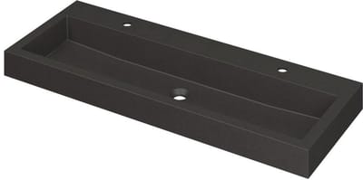 INK Momento Wastafel Quartz met 2 Kraangaten - 1200x450x90 mm - Quartz Zwart