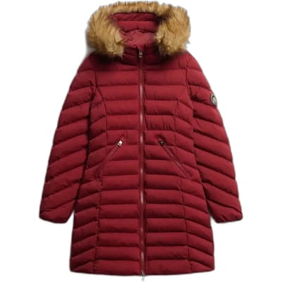 Superdry - Fuji Jas Met Capuchon En Imitatiebont - Dames - Gewatteerde jassen