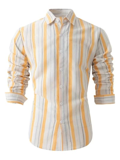 Livano Linnen Blouse Heren - t shirt - Polo - Overhemd - Shirt - Zomer - Ibiza Stijl - Geel - Maat S