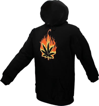 Brandend Wietblad Hoodie Trui - Origineel Design - S