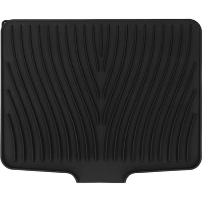 Afwasdroogmat Hittebestendig Anti-slip Siliconen Helling Afwasdroogkussen met Afvoerlip voor Black