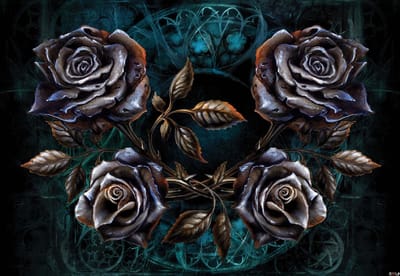 Fotobehang Alchemy Roses Tattoo | XL - 208cm x 146cm | 130g/m2 Vlies