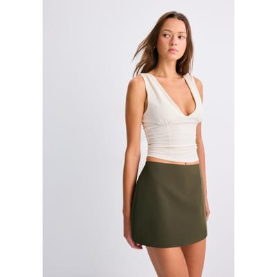 Stradivarius Broekrok met zijsplit  Kaki XS