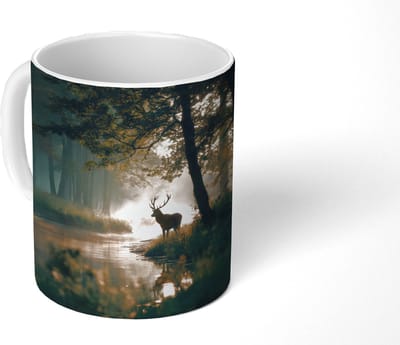 Mok - Koffiemok - Hert - Bosbeek - Mystiek - Mokken - 350 ML - Beker - Koffiemokken - Theemok