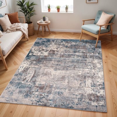 SURYA Noa vloerkleed modern abstract blauw