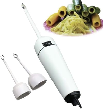 Elektrische Groenteboor - Fruit Snijder - Keuken Voorbereiding - Instelbare Snelheid - Dubbele Kop - Zilver
