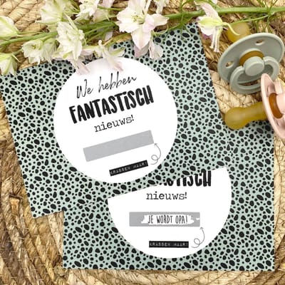 Kraskaart 'Je wordt opa' inclusief kraft envelop - We hebben fantastisch nieuws - Vertellen dat jullie zwanger zijn aan opa - Kleur