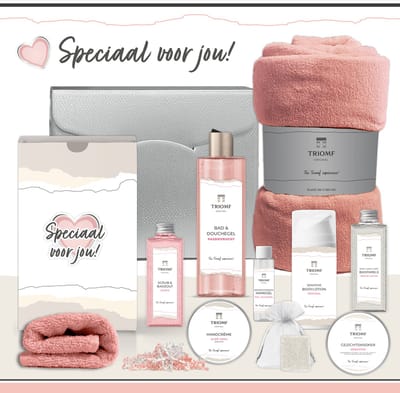 Geschenkset “Speciaal voor jou!” - 10 producten - 880 gram - Giftset voor haar - Luxe wellness cadeaubox - Cadeau vrouw - Set Valentijnsdag - Geschenk Verjaardag - Valentijn Pakket Vriendin - Cadeaupakket Kerst Kerstpakket - Gift Moeder - Zilver Roze