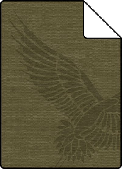 Proefstaal Origin Wallcoverings behang kraanvogels okergeel - 26,5 x 21 cm - 347758-S