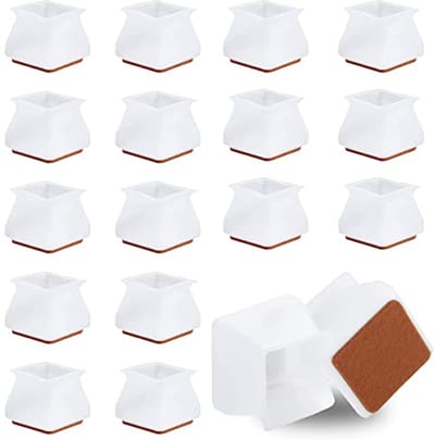 16-delige Silicone Stoelpootdoppen voor Meubels, Antislip en Geluidsdempend, Wit
