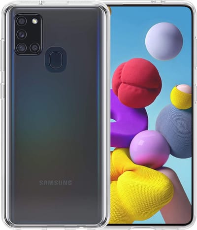 Hoesje - Geschikt voor Samsung Galaxy A21s - Sterk & Shockproof - Hoes Cover - Siliconen Case - Telefoonhoesjes - Transparant