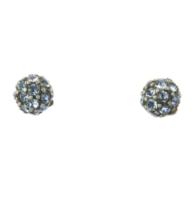 Behave - Oorknop bolvormig met steentjes - 6mm